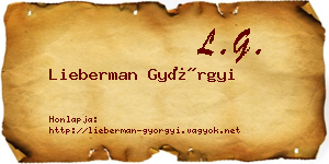 Lieberman Györgyi névjegykártya